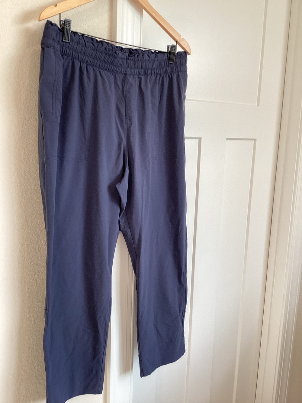 Columbia Cropped Hiking Pant High Rise Elastic Waist Size Large Blue Gray - Picture 2 of 8
